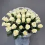 Корзина из 51 белой розы